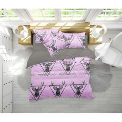 Постельное белье MirSon Бязь 17-0516 Noble deers pink Євро Фото