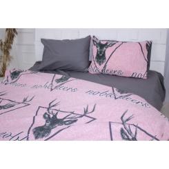 Постельное белье MirSon Бязь 17-0516 Noble deers pink Євро Фото 2