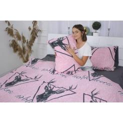 Постельное белье MirSon Бязь 17-0516 Noble deers pink Євро Фото 3
