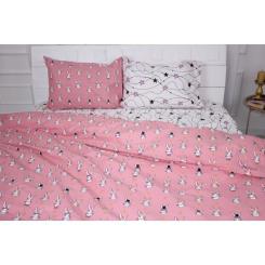 Постельное белье MirSon Бязь 17-0528 Bunnies pink Сімейний 160x220 Фото 1