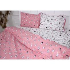 Постельное белье MirSon Бязь 17-0528 Bunnies pink Сімейний 160x220 Фото 2