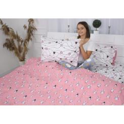 Постельное белье MirSon Бязь 17-0528 Bunnies pink Сімейний 160x220 Фото 4