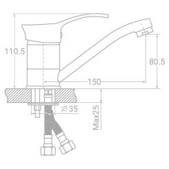 Смеситель TAU SE-2B145C Фото 1