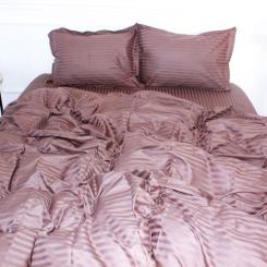 Пододеяльник MirSon Satin Stripe 30-0006 Dark Brown 110х140 см Фото