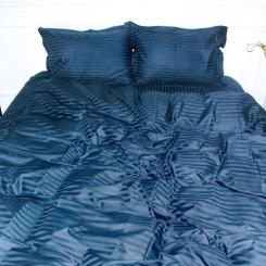 Пододеяльник MirSon Satin Stripe 30-0021 Dark Blue 143х210 см Фото