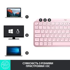 Клавиатура Logitech MX Keys Mini Wireless Illuminated UA Rose Фото 6