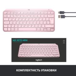 Клавиатура Logitech MX Keys Mini Wireless Illuminated UA Rose Фото 8