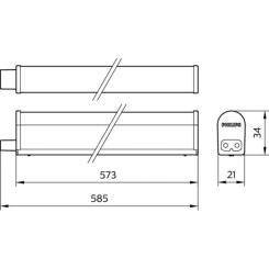 Светильник Philips LED Signify, 7W, BN068C, LED6/NW, 600mm, Фото 2