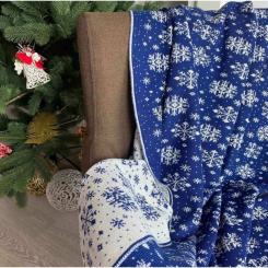 Плед Прованс Снежинка 100х150 Синий Фото 1