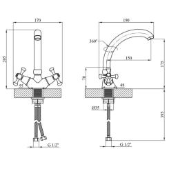 Смеситель Kroner Rhein-C031 Фото 6