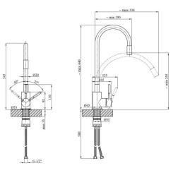 Смеситель Kroner Klassisch-ESG035GRA Фото 8
