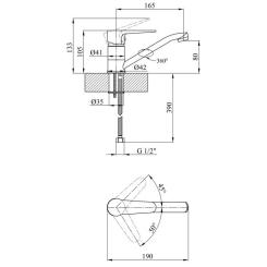Смеситель Kroner Elbe-C012 Фото 5