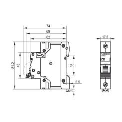 Автоматический выключатель Videx RS6 RESIST 1п 25А 6кА С Фото 3