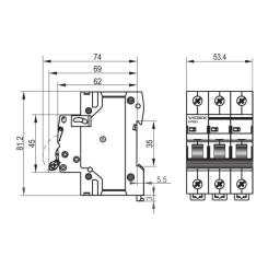 Автоматический выключатель Videx RS6 RESIST 3п 6А 6кА С Фото 3
