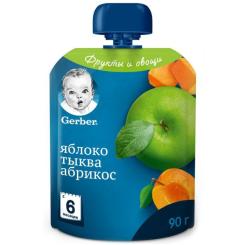 Детское пюре Gerber Яблоко Тыква Абрикос 90 г Фото