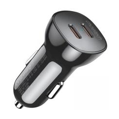Зарядное устройство Choetech car 2хUSB-C 40W PD black Фото