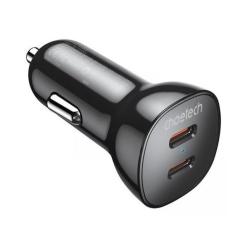 Зарядное устройство Choetech car 2хUSB-C 40W PD black Фото 1