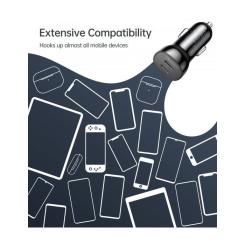 Зарядное устройство Choetech car 2хUSB-C 40W PD black Фото 5