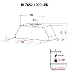 Вытяжка кухонная Perfelli BI 7652 BL 1000 LED Фото 11