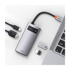 Концентратор Baseus Metal Gleam Series 4-in-1 Multifunctional Gray Фото 2