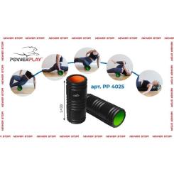 Масажный ролик PowerPlay 4025 Чорно-Помаранчевий Фото 1