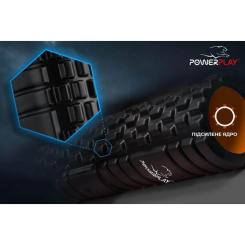 Масажный ролик PowerPlay 4025 Чорно-Помаранчевий Фото 2