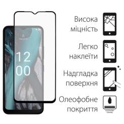 Стекло защитное Dengos Full Glue Nokia C22 (black) Фото 1