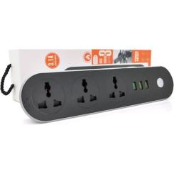 Сетевой фильтр питания Voltronic TВ-Т56, 3роз, 3*USB Black Фото 1