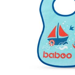 Нагрудничек Baboo бавовняний Marine, 3+ місяців (синій) Фото 1