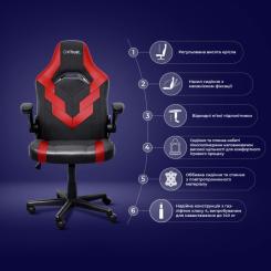 Кресло игровое Trust GXT703R Riye Black/Red Фото 11