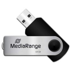 USB флеш накопитель Mediarange 64GB Black/Silver USB 2.0 Фото 1