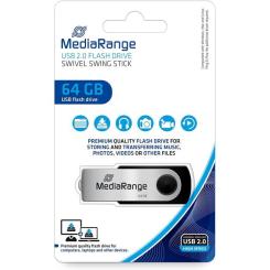 USB флеш накопитель Mediarange 64GB Black/Silver USB 2.0 Фото 2