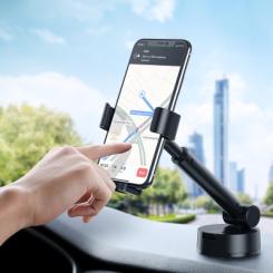 Универсальный автодержатель Baseus 4.7-6.5" Gravity Simplism (на присоску) black Фото 3
