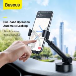Универсальный автодержатель Baseus 4.7-6.5" Gravity Simplism (на присоску) black Фото 6