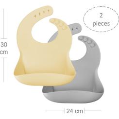 Нагрудничек MinikOiOi Basics-Bib 2 шт (Mellow Yellow/Powder Grey) Фото 6