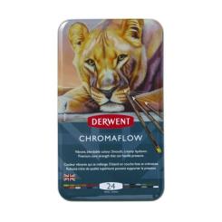 Карандаши цветные Derwent Chromaflow 24 цв. в металлическом пенале Фото