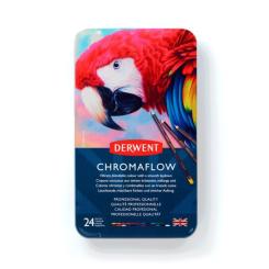 Карандаши цветные Derwent Chromaflow 24 цв. в металлическом пенале Фото 3