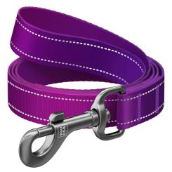 Поводок для собак WAUDOG Nylon Mono, светоотражающий L-XXL фиолетовый Фото 1