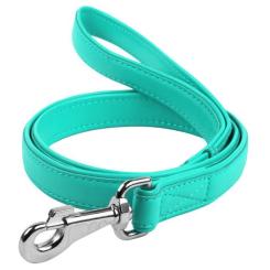 Поводок для собак WAUDOG Glamour кожаный S ментоловый Фото
