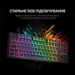 Клавиатура GamePro MK80R Red Switch RGB USB Black Фото 9