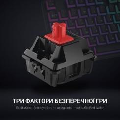 Клавиатура GamePro MK80R Red Switch RGB USB Black Фото 3