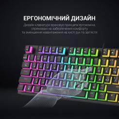 Клавиатура GamePro MK80R Red Switch RGB USB Black Фото 4
