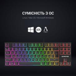 Клавиатура GamePro MK80R Red Switch RGB USB Black Фото 6