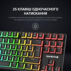 Клавиатура GamePro MK80R Red Switch RGB USB Black Фото 8
