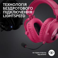 Наушники Logitech G Pro X 2 Lightspeed Wireless Magenta Фото 6