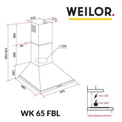 Вытяжка кухонная Weilor WK 65 FBL Фото 10