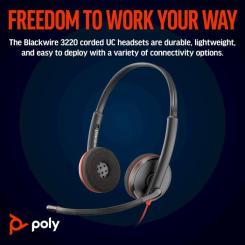 Наушники Poly Blackwire 3220 USB-A/C Фото 2