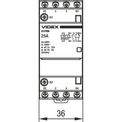 Контактор Videx 4п 25А 2НВ 2НЗ VF-RS-MC2O2C-25 RESIST Фото 4
