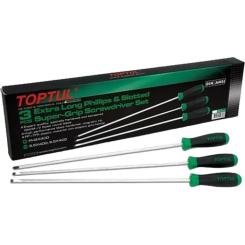 Набор отверток Toptul 3шт. PH1x250, PH2x250, SL5,5x400 Фото 1