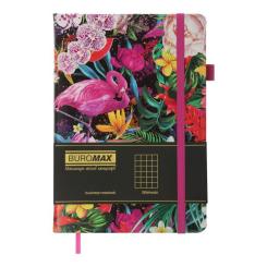 Книга записная Buromax EXOTIC А5 96 аркушів клітинка, рожевий Фото 1